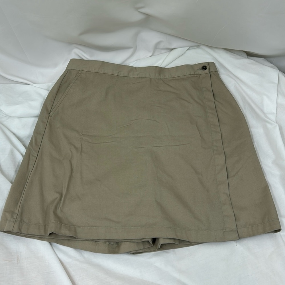 L.L. Bean Khaki Cotton Polyester Blend Skorts Shorts Size 18